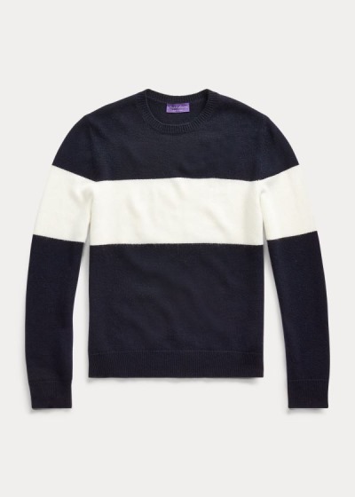 Ralph Lauren Striped Cashmere Striktrøje Herre Danmark (XCUOR1658)